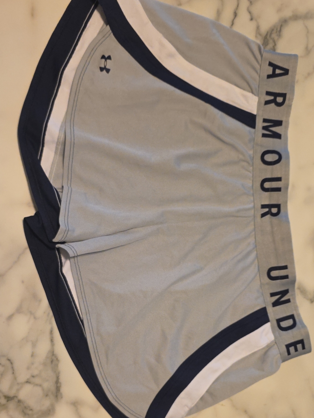 Under Armour Light Gray and Navy Women's Running Shorts